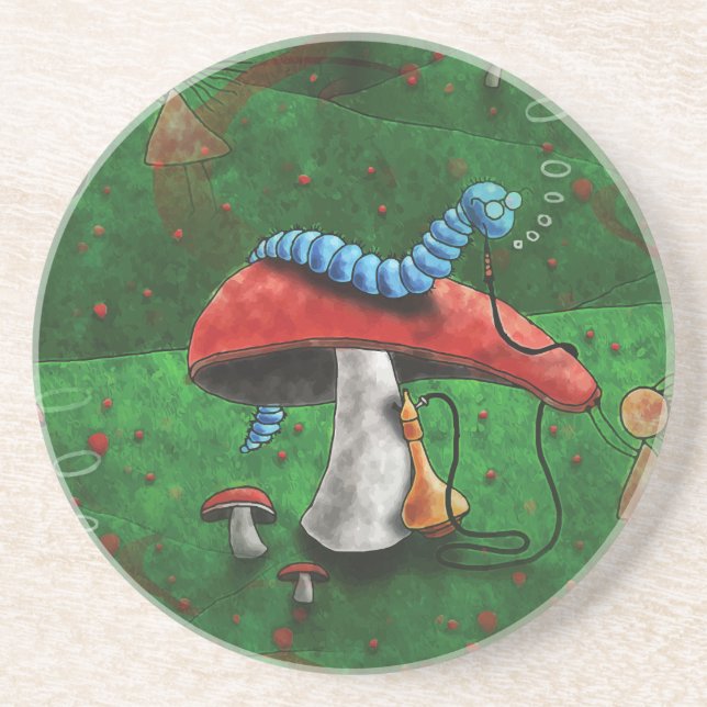 Magic Mushroom Sandstein Untersetzer (Vorne)