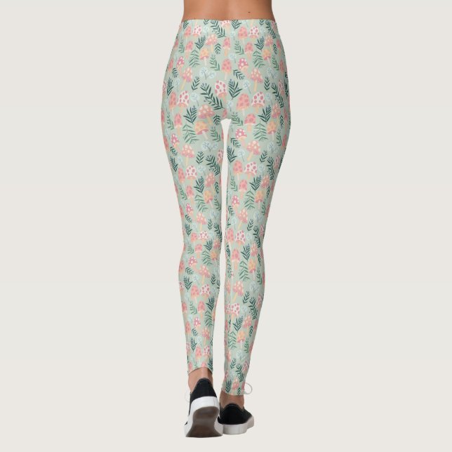Magic Mushrooms Forest Pattern Leggings (Rückseite)