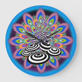 Magic Mushrooms psychedelic design Wall Clock. Große Wanduhr