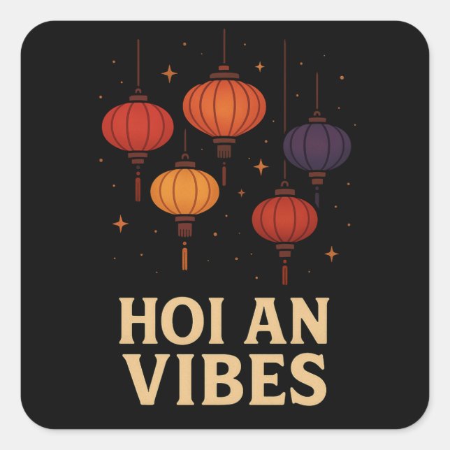Magic of Hoi An – Lantern Art  Quadratischer Aufkleber (Vorderseite)