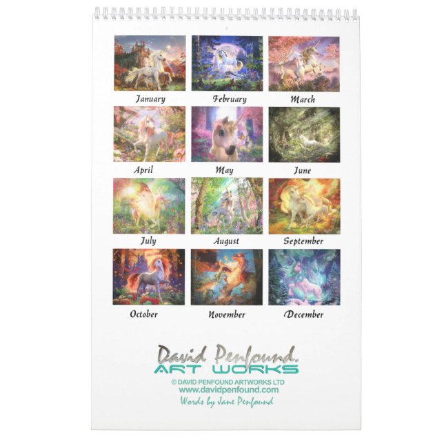 Magic of the Unicorns Calendar 2021 Kalender (Rückseite)