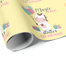 Magic One Unicorn 1st Birthday Geschenkpapier