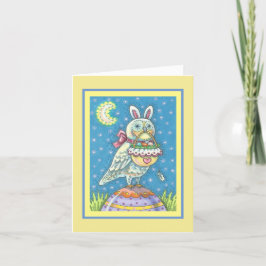 MAGIC OWL & EASTER BASKET GREETCARD Verse Feiertagskarte