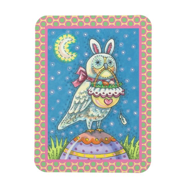 MAGIC OWL & EASTER BASKET, MAGNET OISEAU DE VACANC (Vertical)