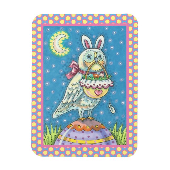 MAGIC OWL & EASTER BASKET, URLAUB BIRD MAGNET (Vertikal)