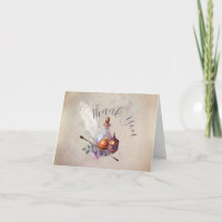 Magic Owl Wizard Merci aquarelle