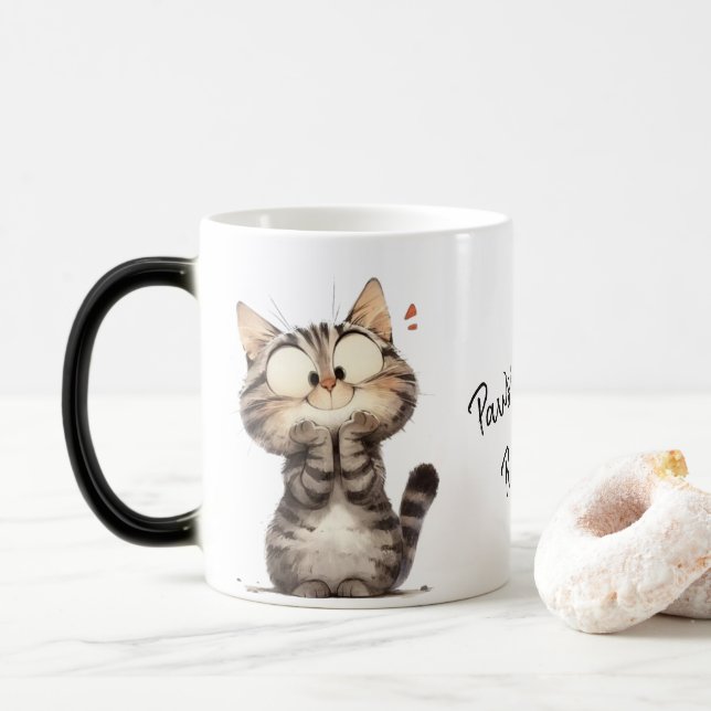 Magic Pawsitly Purrfffat Café Mug (Avec donut)
