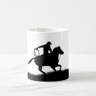 Magic Pays Western Cowboy Horse Roping Coffee Mug