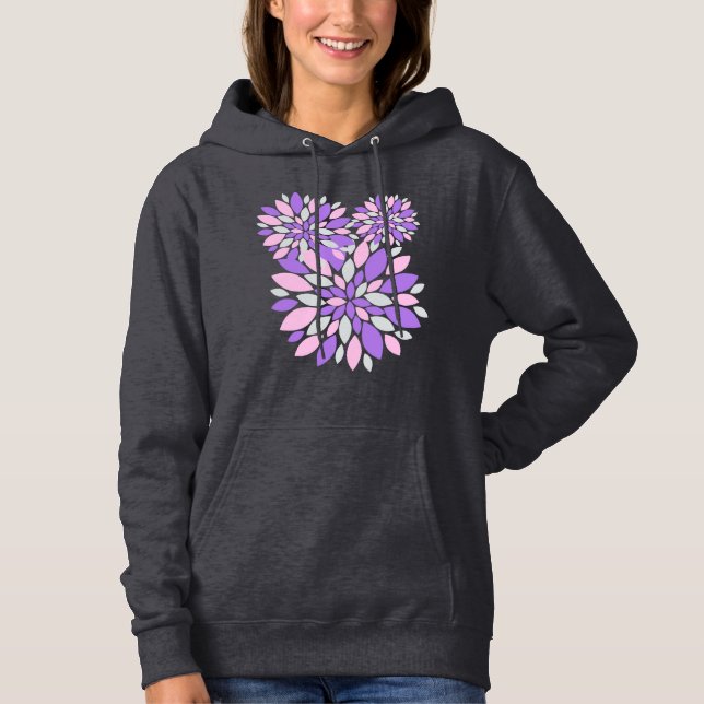 Magic Petals Purple Flowers Hoodie (Vorderseite)