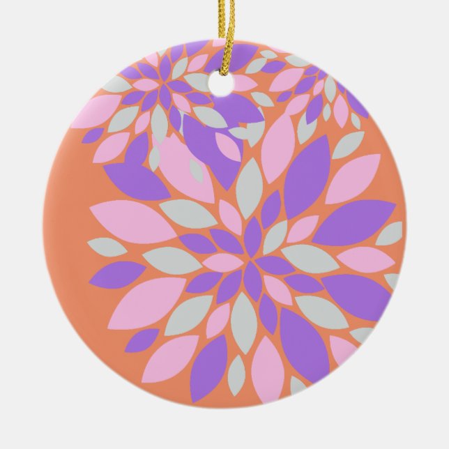 Magic Petals Purple Flowers Keramik Ornament (Vorne)