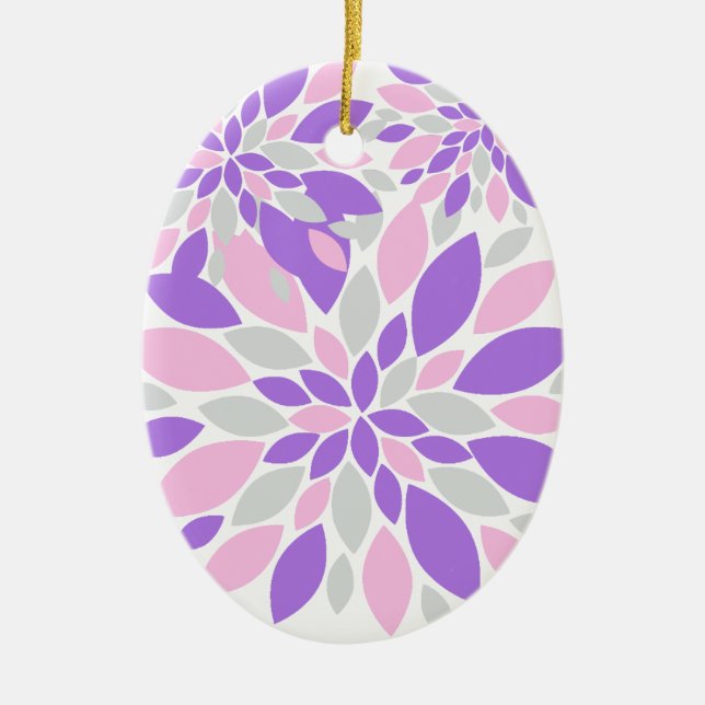 Magic Petals Purple Flowers Keramik Ornament (Vorne)