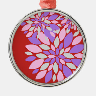 Magic Petals Purple Flowers Ornament Aus Metall