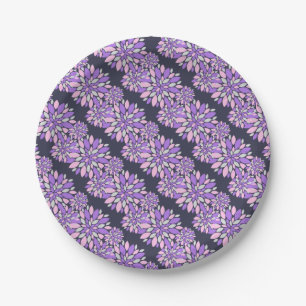 Magic Petals Purple Flowers Pappteller