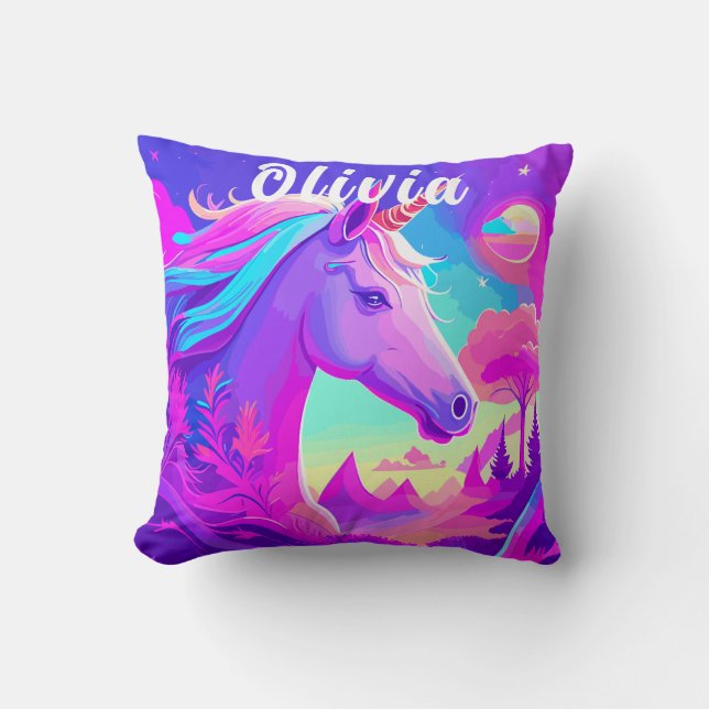 Magic Pink Unicorn Kissen Kissen (Vorderseite)