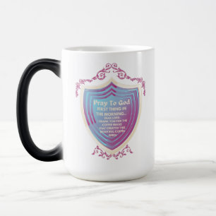 Magic Priez Dieu Design Bleu Morph Mug