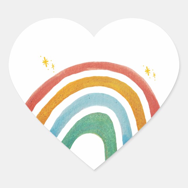 Magic Rainbow Herz-Aufkleber (Vorderseite)