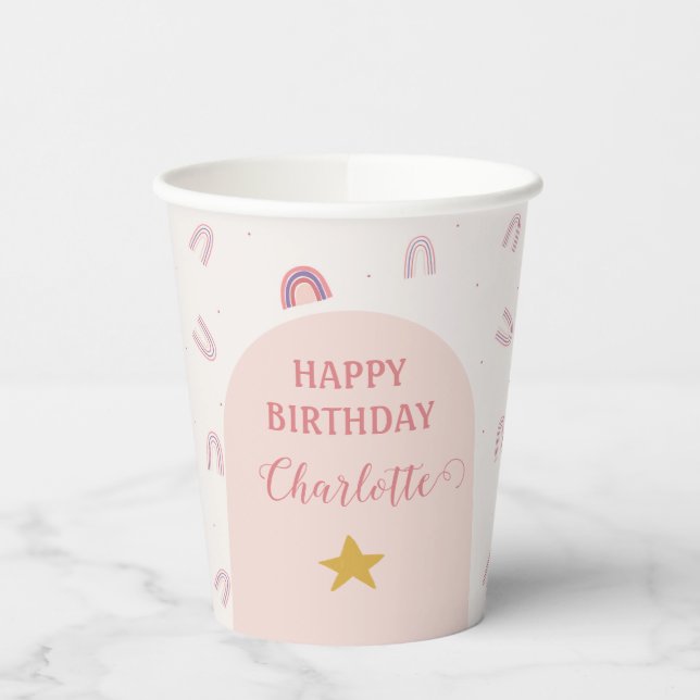 Magic Rainbows Star Birthday Party Pappbecher (Links)
