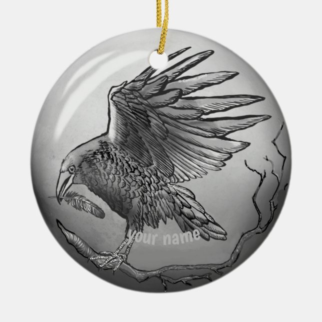 Magic Raven Keramik Ornament (Vorne)