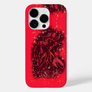 Magic Red Bull Running iPhone Case Starry Night