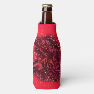 Magic Red Neon Bull rennt in der Starry Night Flaschenkühler