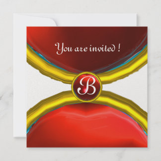 MAGIC RINGS,MONOGRAM Edelstahl Rotes Eis Einladung