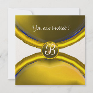 MAGIC RINGS,MONOGRAM Edelstein gelber Champagner Einladung