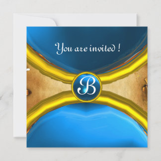 MAGIC RINGS,MONOGRAM Perchester blau Einladung