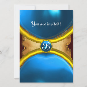 MAGIC RINGS,MONOGRAM Perchester blau Einladung