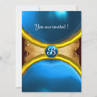 MAGIC RINGS,MONOGRAM Perchester blau Einladung