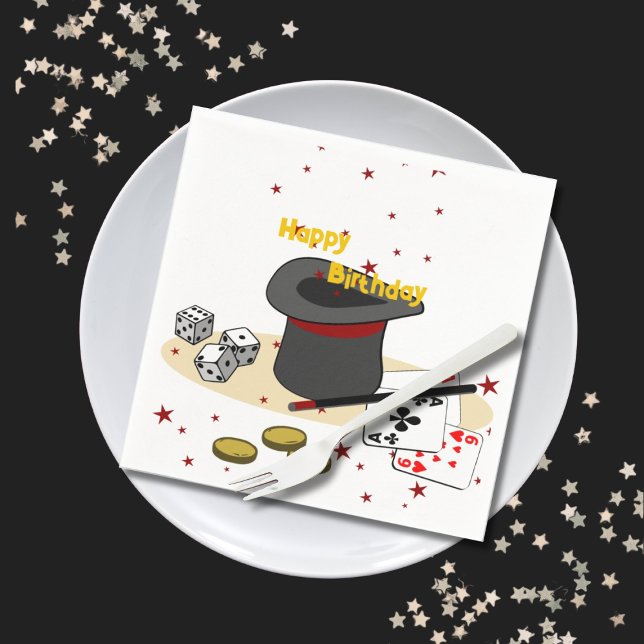 Magic Show Happy Birthday Kids Party Serviette (Magic Show Happy Birthday Kids Party Napkins)