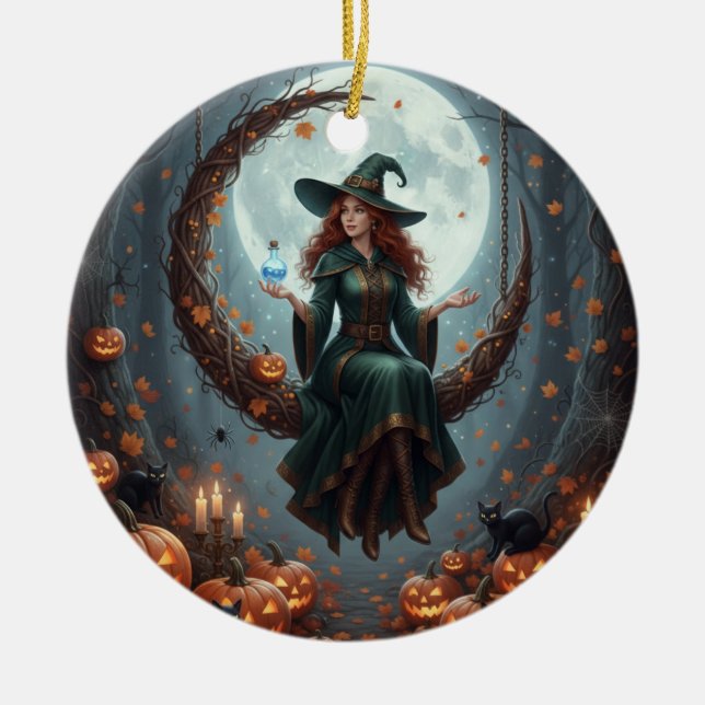Magic Sorcery Halloween Familie Keramik Ornament (Vorne)