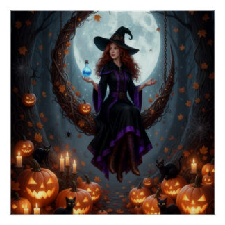 Magic Sorcery Halloween Familie Poster