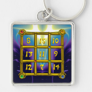 MAGIC SQUARE 33, Blau Lila Schwarz Schlüsselanhänger