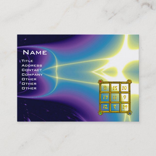 MAGIC SQUARE 33, Blau Lila Visitenkarte (Vorderseite)