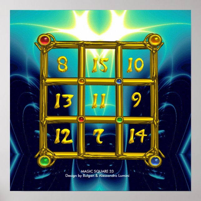 MAGIC SQUARE 33 ,Blue Turquase Poster (Vorne)