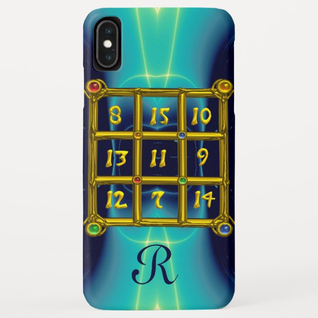 MAGIC SQUARE 33 MONOGRAM Aquamarin, Aqua Blue Türk Case-Mate iPhone Hülle (Rückseite)