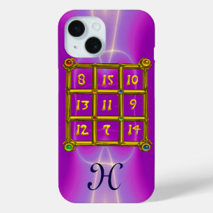 MAGIC SQUARE 33 MONOGRAM Pink Fuchsia, Lila iPhone 15 Hülle