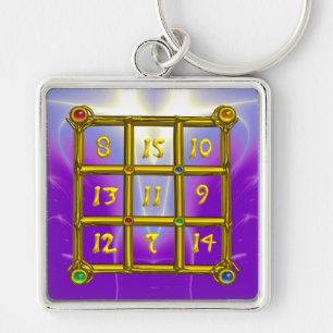 MAGIC SQUARE 33 , Violett Lila Schlüsselanhänger