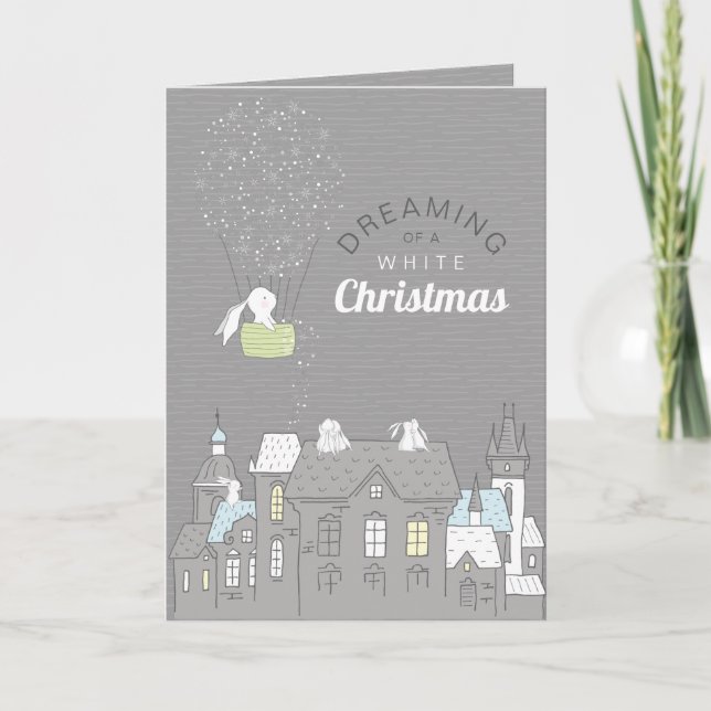 Magic Storybook White Christmas Feiertagskarte (Vorderseite)