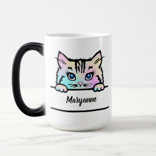 Magic Tie Dye Kitty Mug