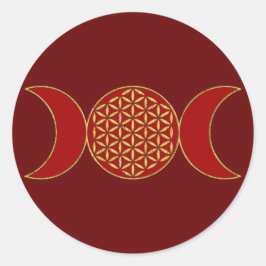 Magic Triple Moon - Spirit Blume des Lebens 1 Stun Runder Aufkleber