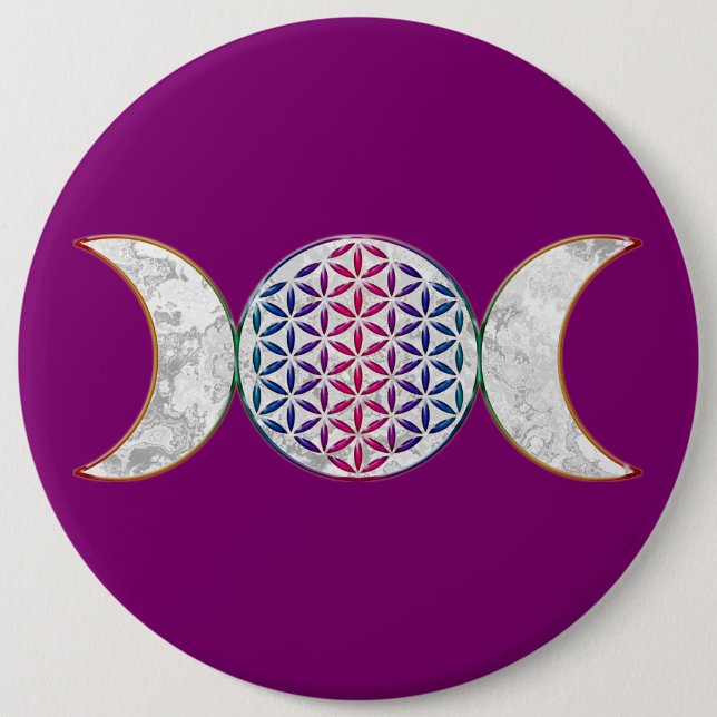 Magic Triple Moon - Spirit Blume des Lebens 2 Button (Vorderseite)