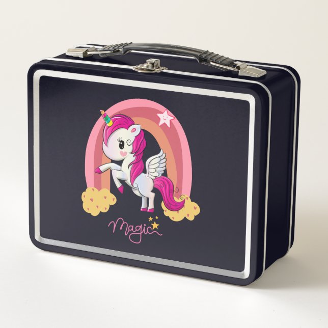 Magic Unicorn Fan Club Metall Brotdose (Vorderseite)