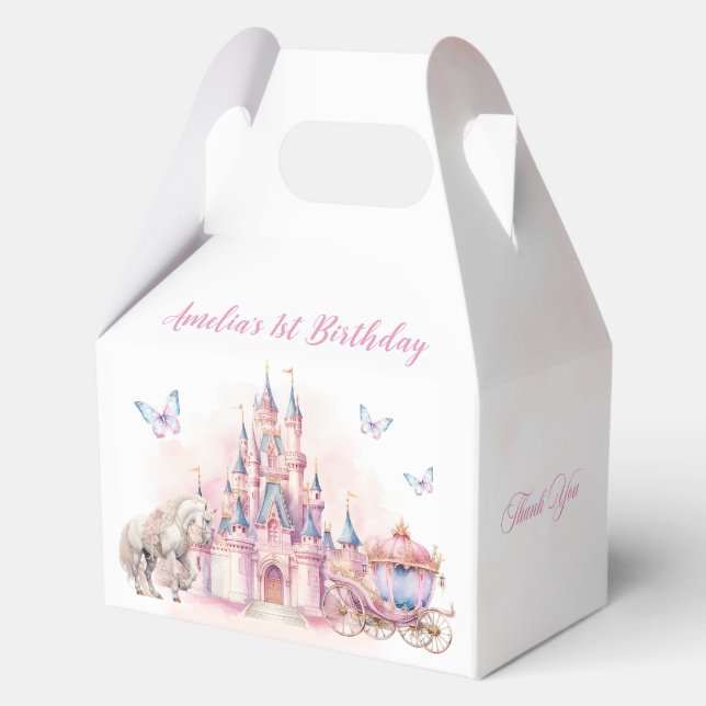 Magic Unicorn Princess Burg Birthday Gefälligkeits Geschenkschachtel (Vorderseite)