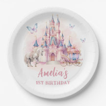 Magic Unicorn Princess Burg Birthday Papierplatte