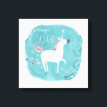 Magic Unicorn Squad Leinwanddruck<br><div class="desc">Magic Unicorn Squad III von Juni Erica Vess. Das Einhorn ist mit einem pastellfarbenen Aquarellboden versehen.</div>