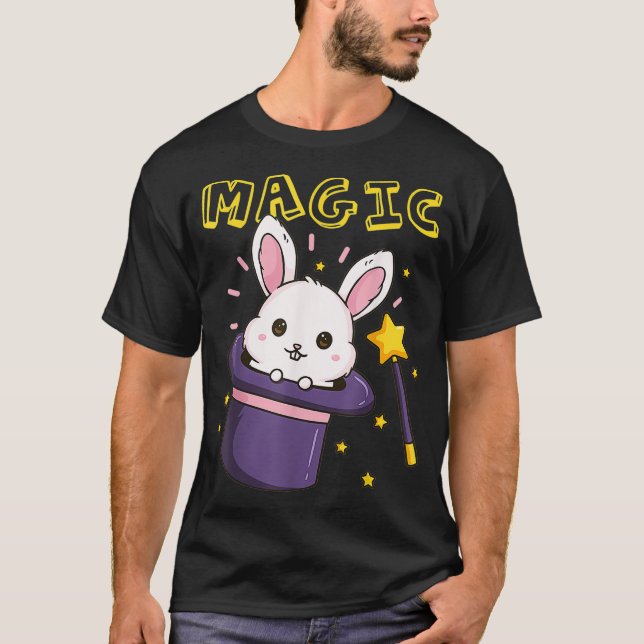 Magic Wand Magician Rabbit Hat T-Shirt (Vorderseite)