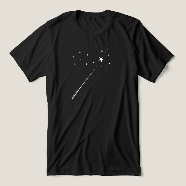 Magic Wand mit Sternen und Glitzern in Weiß Tri-Blend Shirt (Design Vorderseite)