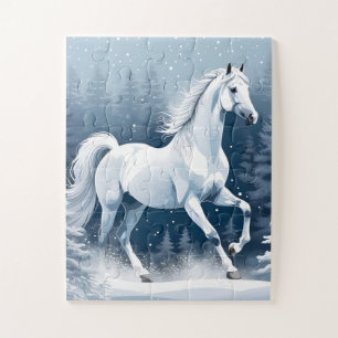 Magic White Winter Horse