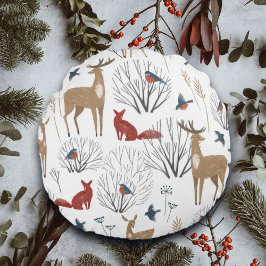 Magic Winter Wonderland Rundes Kissen